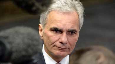 El jefe del gobierno austríaco Werner Faymann y líder del Partido Socialdemócrata de Austria 