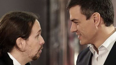 Pablo Iglesias (Podemos) y Pedro Sánchez (Psoe)