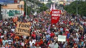 Miles de manifestantes protestan contra Temer en Brasil
