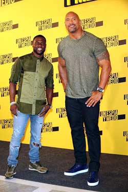 Dwayne Johnson y Kevin Hart en Madrid para presentar “Un espía y medio”, su última película