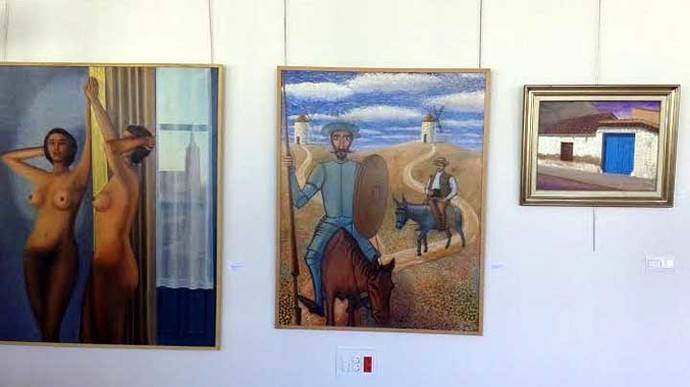 Inauguración de la exposición de itinerante de pinturas de Enrique Pedrero Muñoz en El Toboso (Toledo)