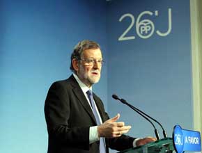 Rajoy, este lunes, tras la reunión con su Ejecutiva. 