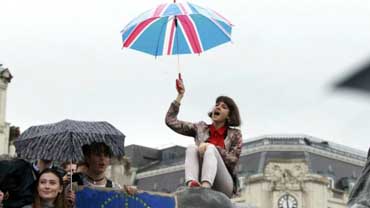 Manifestantes en Trafalgar Square (Londres) a favor de la permanencia del Reino Unido en la UE. 