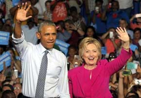 Barack Obama: 'Estoy aquí porque creo en Hillary Clinton'