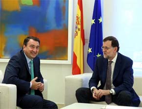 Rajoy, con Aitor Esteban (PNV), este miércoles en La Moncloa.