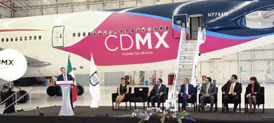 El avión CDMX, orgulloso portador de la marca ciudad