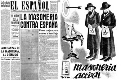 Propaganda en la España franquista sobre el contubernio judeo-masónico-comunista.