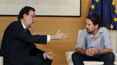 Iglesias confirma el 'no' a Rajoy y tienta a Sánchez con la investidura