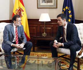 Concluye la reunión entre Rajoy y Sánchez, que ha durado una hora y cuarto 
