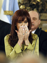 La presidenta argentina Cristina Fernández, en el congreso, este sábado

