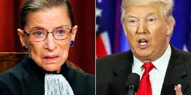 La jueza Ruth Bader Ginsburg había llamado al eventual candidato republicano 'impostor' con un gran ego.