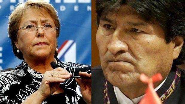 Michelle Bachelet y Evo Morales presidentes de Chile y Bolivia respectivamente