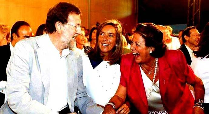 Barberá, con Rajoy y Ana Mato en la época que Rita era una “intocable” del PP . 