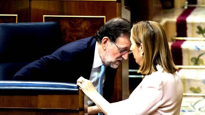 La presidenta del Congreso Ana Pastor y el presidente en funciones Mariano Rajoy