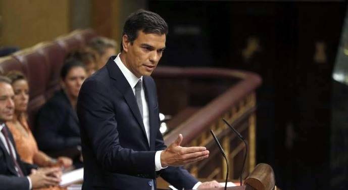 Pedro Sánchez este miércoles en el Congreso