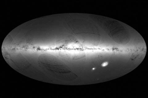 
Foto: Primer mapa del cielo de Gaia. /Agencia Espacial Europea
