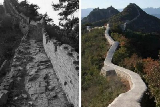 La Muralla china, 'antes' y 'después'...