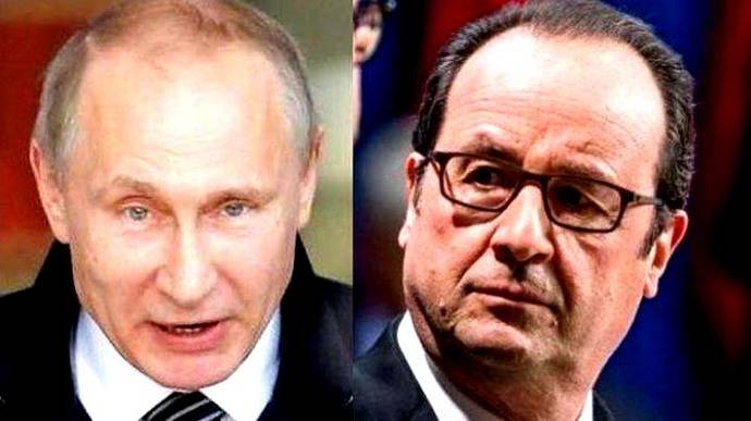 Vladimir Putin, presidente ruso y François Hollande, mandatario francés

