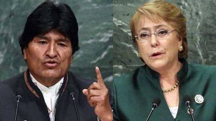Los presidentes de Bolivia, Evo Morales, y de Chile, Michelle Bachelet.