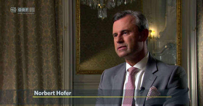 Norbert Hofer, candidato del Partido por la Libertad