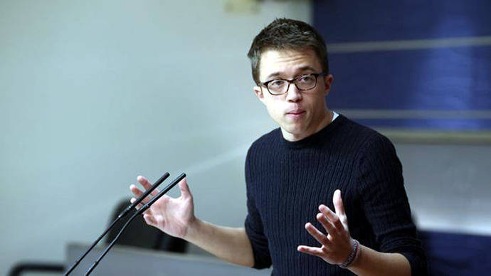 Íñigo Errejón, en la rueda de prensa de este martes en el Congreso