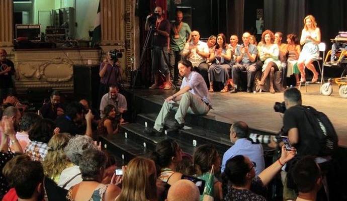Pablo Iglesias, en un acto con militantes el pasado mes de octubre