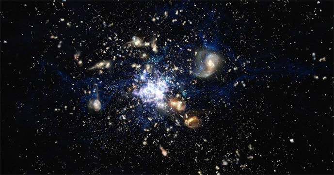 Océanos de gas frío dan a luz a galaxias gigantes