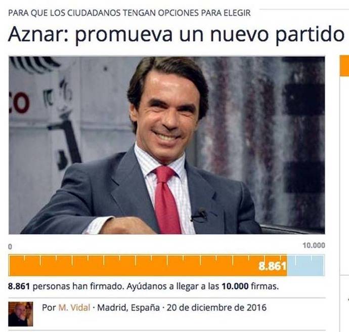 El grupo ultracatólico Hazte Oír pide a Aznar que funde un nuevo partido