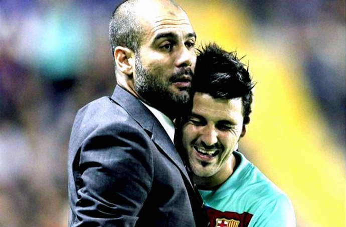 Guardiola y Villa coincidieron en el Barcelona entre el 2010 y 2012