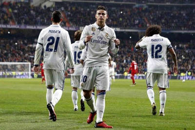 Con doblete de James Rodríguez, el Real Madrid venció 3-0 al Sevilla en la Copa del Rey