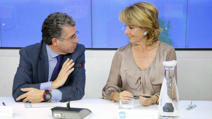 Esperanza Aguirre con Francisco Granados, que fue su número 3 en la Comunidad de Madrid