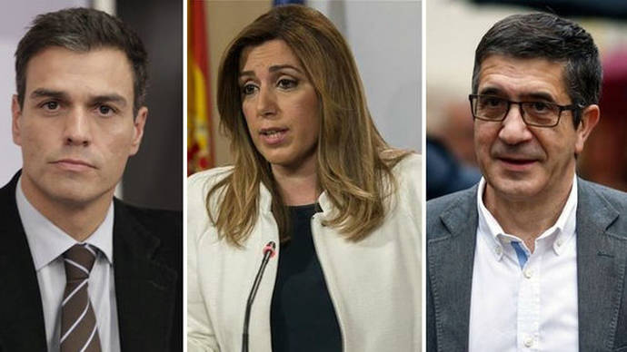 Pedro Sánchez, Susana Díaz y Patxi López