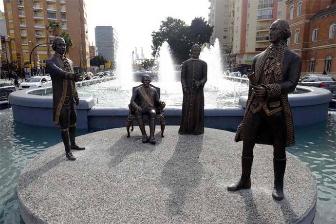 Un grupo escultórico en bronce de Pimentel recuerda a Bernardo de Gálvez y su familia en la fuente de Las Américas