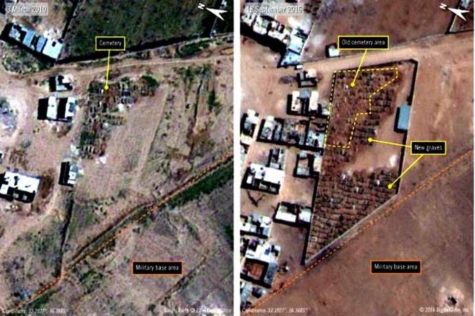 La imagen muestra la prisión militar Saydnaya, uno de los centros de detención más grandes de Siria.