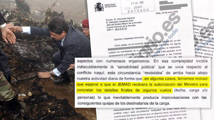 Una carta de la cúpula militar sobre el Yak-42 asegura que Trillo era quien autorizaba los vuelos