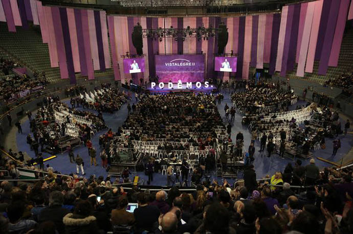 Vista general de Vistalegre durante el discurso de Pablo Iglesias/ Marta Jara