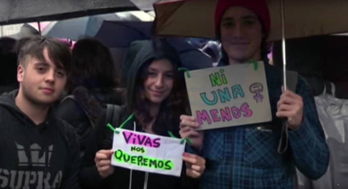 Manifestación en Argentina contra la violencia machista el pasado 19 de octubre