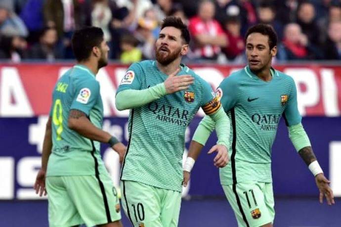 Lionel Messi marcó el gol de triunfo para Barcelona, este domingo, en el estadio Vicente Calderón