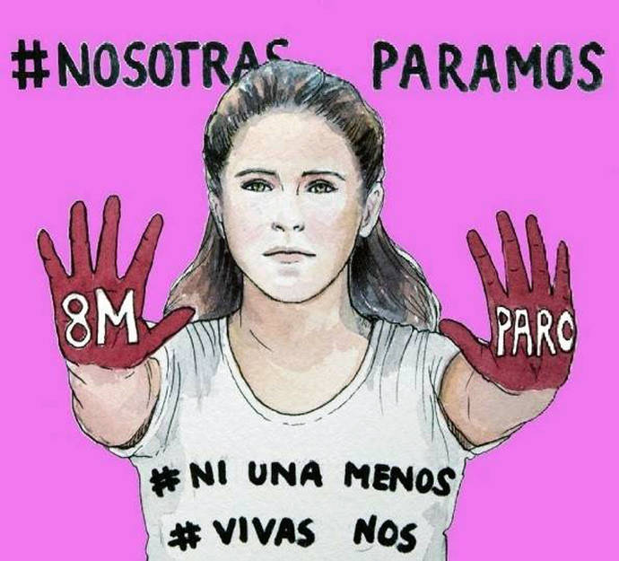 Cartel para el paro internacional de mujeres del 8M