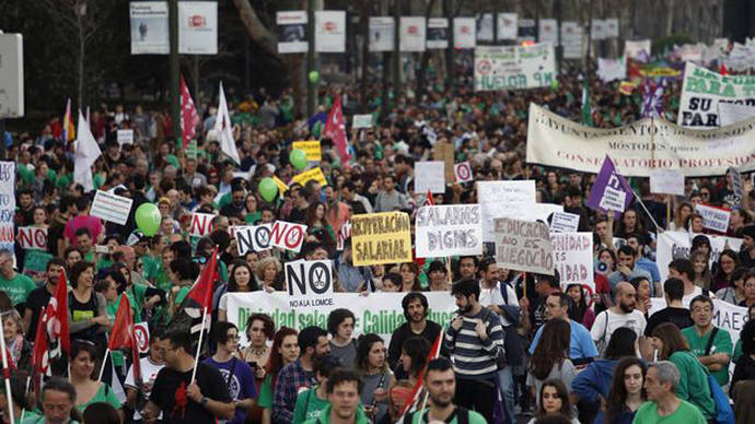 Manifestación del 9M contra los recortes, la Lomce y por la escuela pública