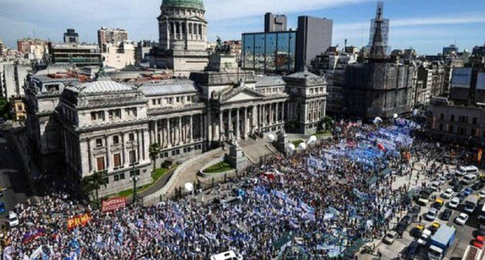 Imagen del anterior paro docente del 6 de marzo