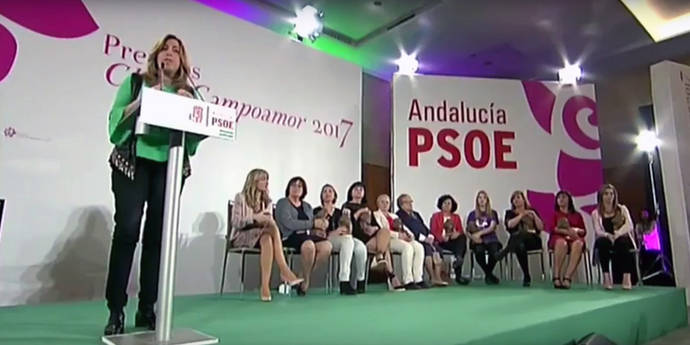 Susana Díaz, en la entrega de los premios Clara Campoamor el sábado