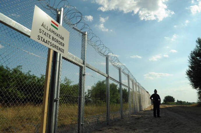 Barrier in Hungarian-Serbian border