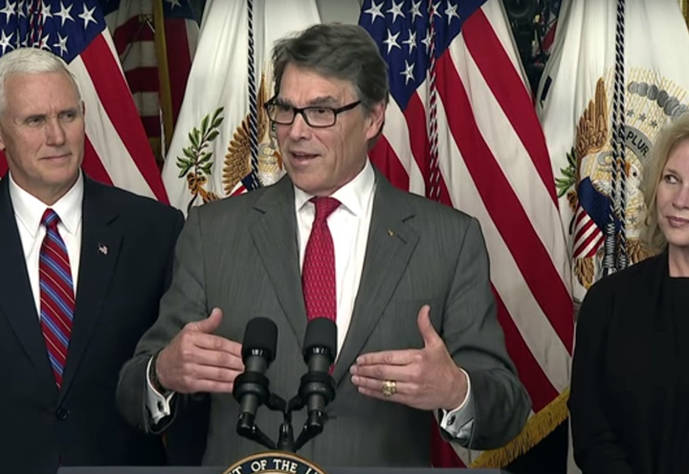 El Secretario de Energía y ex-gobernador de Texas, Rick Perry