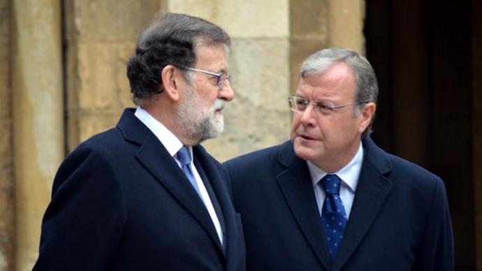 Mariano Rajoy junto al alcalde de León, Antonio Silván