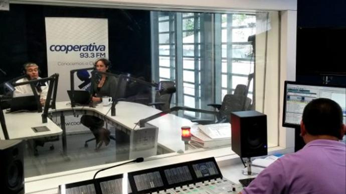 Estudios de Radio Cooperativa en Santiago de Chile. Radio Cooperativa