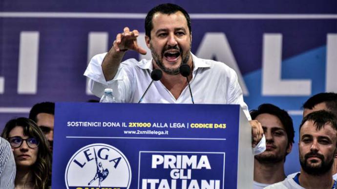 El líder de la ultraderechista Liga, Matteo Salvini, ministro de Interior en Italia