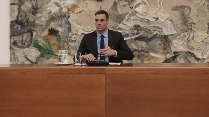 Pedro Sánchez este lunes en Moncloa. JM CUADRADO (MONCLOA) 