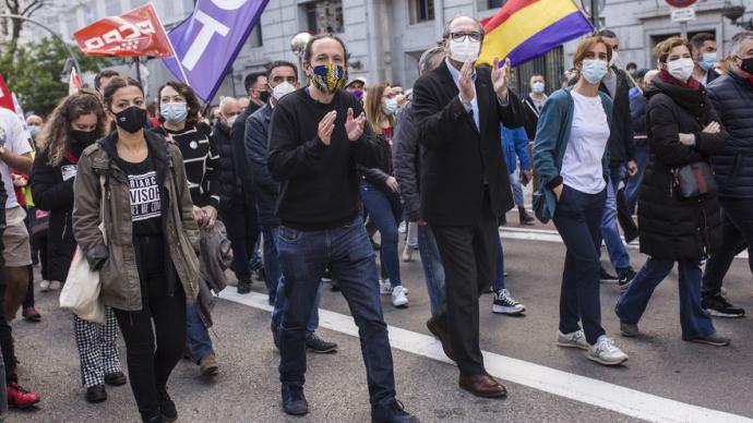  Iglesias, Gabilondo y García en la manifestación del 1 de mayo. Alejandro M. Vélez / Europa Press