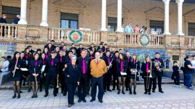 Sevilla acogió la música de la Banda Joven de Marcilla en un encuentro cultural sin precedentes